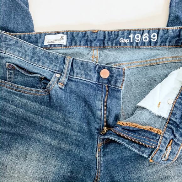 GAP Real Straight jeans medium blue 30 EUC - Picture 4 of 5